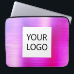 Pink Purple Metallic - Custom Logo Promotional Laptop Sleeve<br><div class="desc">Modern Pink and Purple Ombre Faux Metallic Stainless Gold Elegant Custom Logo Promotional Laptop Bag or Sleeve Promotional (promo) advertisement Case. This case can be customised to include your company or business logo.</div>