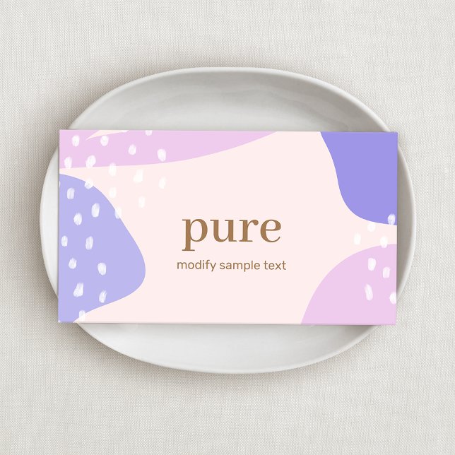 Pink Purple Modern Abstract Painted Art Shapes Business Card (Creator Uploaded)