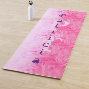  Pink Purple Modern Girly Name Monogram Template Yoga Mat