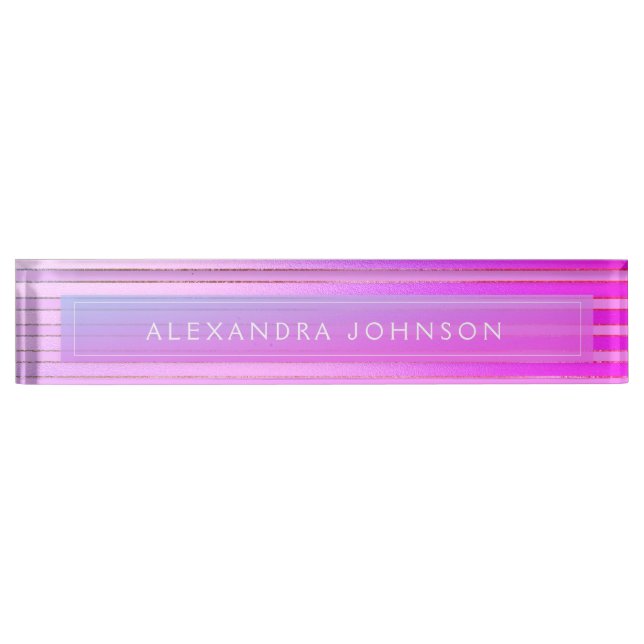 Pink Purple Modern Professional Nameplate (Front)