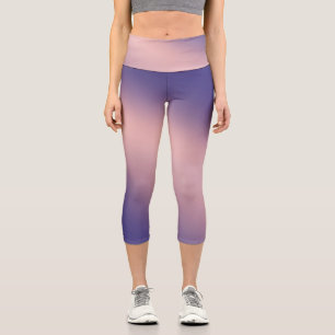 Pink Purple moonlight ombre effect  Capri Leggings