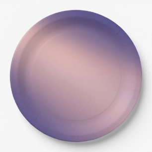 Pink Purple Moonlight Ombre Effect Paper Plate
