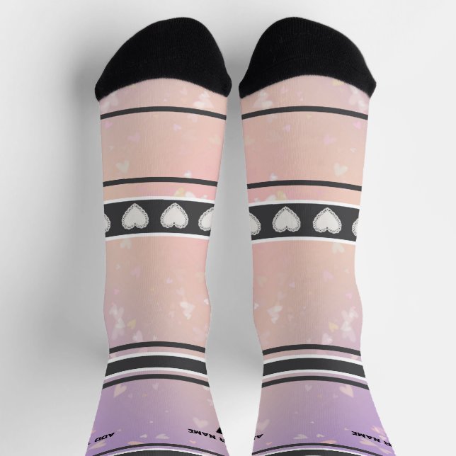Pink purple - Name Number Socks (Top)
