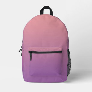 Pink Purple Ombre Gradient Printed Backpack