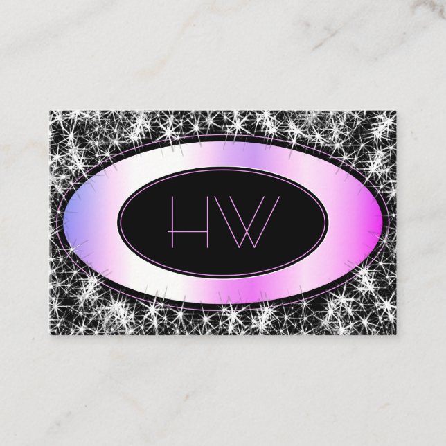 Pink Purple Ombre Lamurous Glitter Stars Boutique Business Card (Front)
