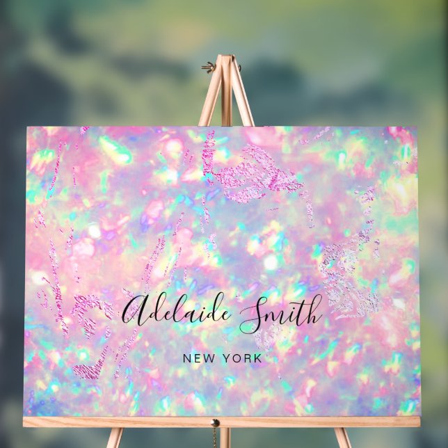 pink purple opal background acrylic sign (Neutral)