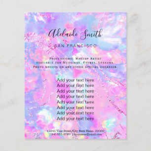 pink purple opal stone FAUX holograph Flyer