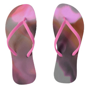 pink purple orange abstract flip flops