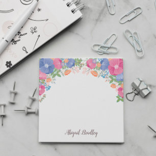 Pink Purple Orange Floral - Add Name Post-it Notes