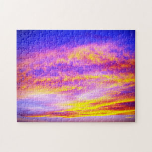 Pink purple orange golden skies jigsaw puzzle
