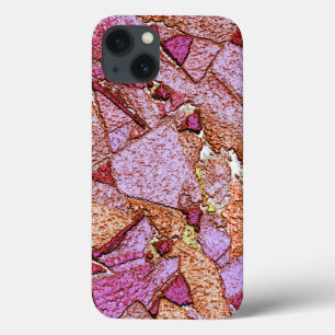 Pink purple painted volcanic stones design iPhone 13 case