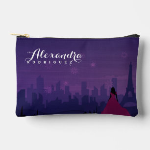 Pink Purple Paris Fireworks Quinceañera Accessory Pouch