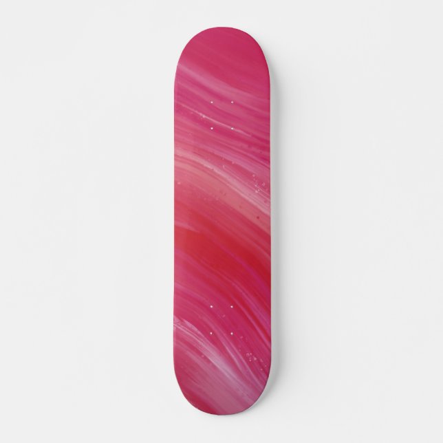 Pink Purple Pastel Liquid Wave Skateboard (Front)