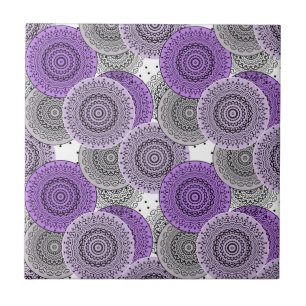 Pink purple pattern arabic mandala oriental style tile