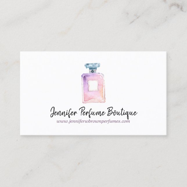 Pink Purple Perfume Essentialoil Aromatheraphy Business Card (Front)