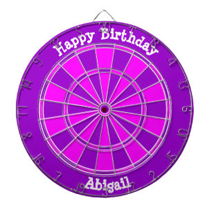 Pink Purple Personalised Happy Birthday Dartboard