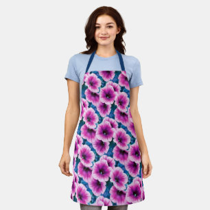 Pink & Purple Petunia Flowers Apron
