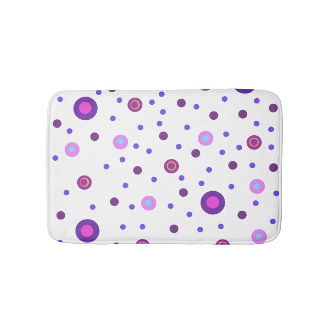 Pink & Purple Polka-Dot Bath Mat (Front)