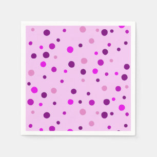 Pink Purple Polka Dots Light Pink Paper Napkins
