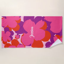 Pink/purple Popflower Beach Towel