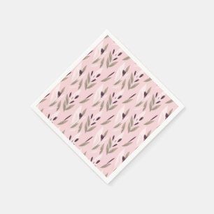 Pink purple red retro flower pattern napkin