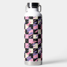 Pink & Purple Retro Checkered Bottle or Tumbler