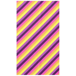 Pink Purple Retro Stripes Large Tablecloth