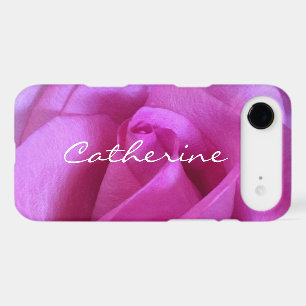 Pink Purple Rose Photo Custom Name Script Modern
