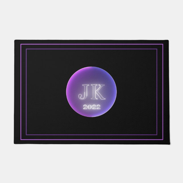 Pink Purple Round Logo door mat (Front)