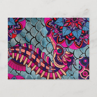 Pink & Purple Seahorse Postcard