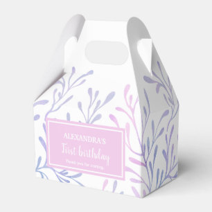 Pink Purple Seaweed Under The Sea 1st Birthday Favour Box