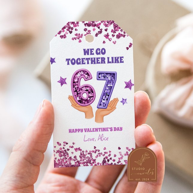 Pink purple sequins 67 shimmer valentine tag (Creator Uploaded)