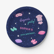 Pink Purple Sleepover Birthday Party Stars