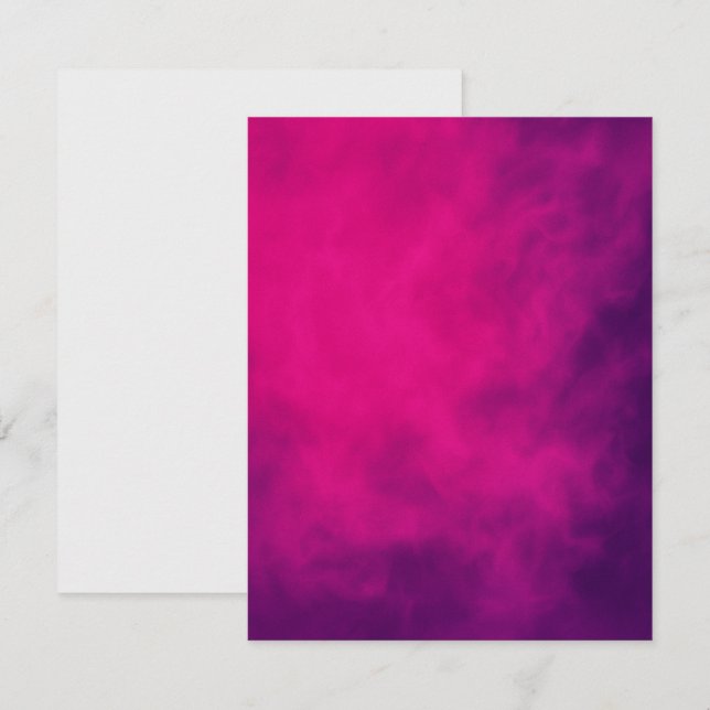 Pink & Purple Smoke Flat Note Card – Customisable (Front/Back)
