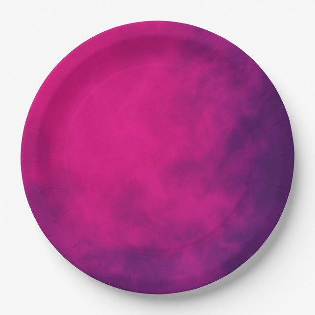 Pink & Purple Smoke Paper Plate – Customisable (Front)