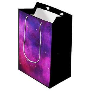 Pink & Purple Space & Stars Faux Galaxy Medium Gift Bag