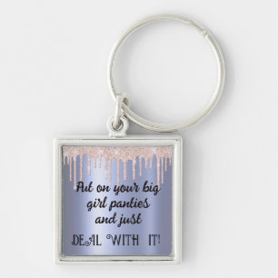 Pink/Purple Sparkle-Big Girl Panties-Deal With It! Key Ring