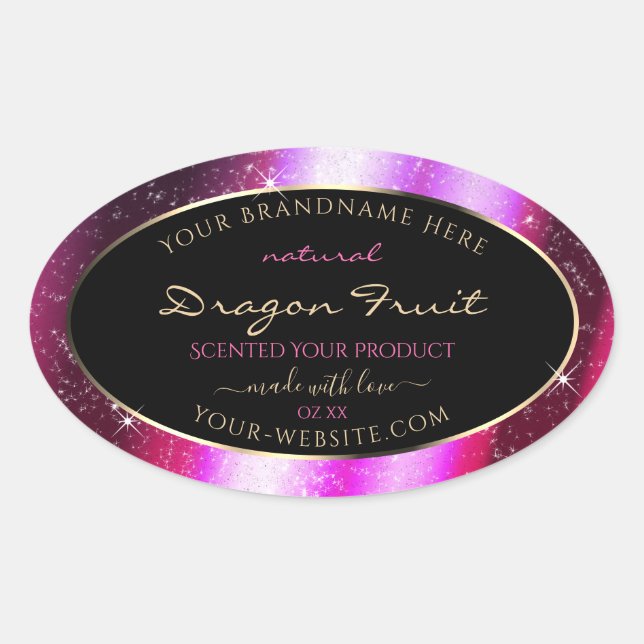 Pink Purple Sparkle Glitter Frame Product Label (Front)