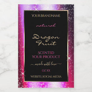 Pink Purple Sparkle Glitter Frame Product Label