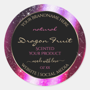 Pink Purple Sparkle Glitter Frame Product Label
