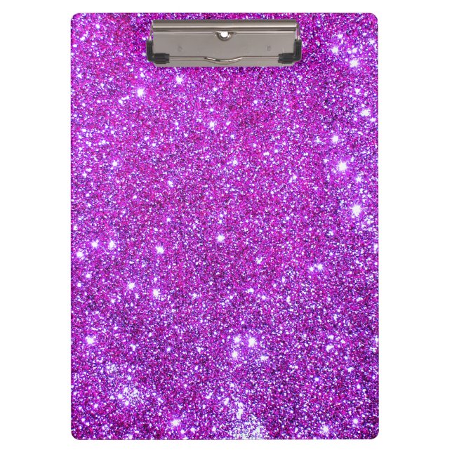 Pink Purple Sparkle Glitter Girly Clipboard 4 (Front)