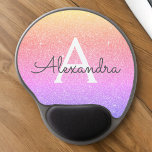 Pink Purple Sparkle Glitter Monogram Name Mousepad Gel Mouse Mat<br><div class="desc">Gold,  Pink and Purple Ombre Pastel Sparkle Glitter Monogram Name Monogram Mousepad. This Mousepad can be customised to include your first name. Please contact the designer for customised matching items.</div>