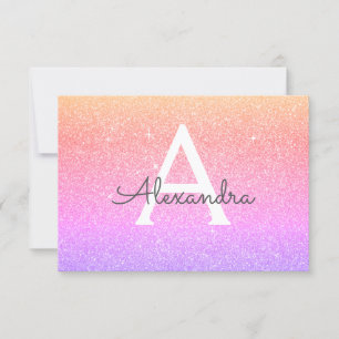 Pink Purple Sparkle Glitter Sweet 16 Save the Date