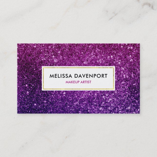 Pink & Purple Sparkling Gemstones Business Card (Front)