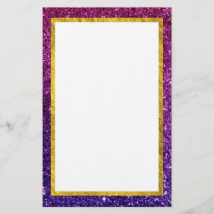 Pink & Purple Sparkling Glitter Gemstones Stationery
