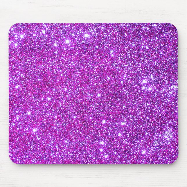 Pink Purple Sparkly Glam Glitter Designer Mouse Mat (Front)
