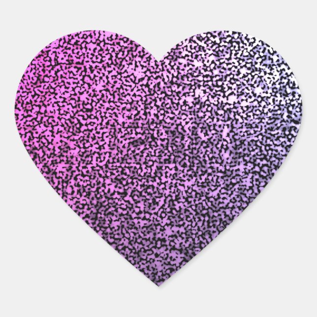 Pink purple sparkly glitter heart sticker (Front)