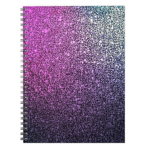 Pink purple sparkly glitter notebook