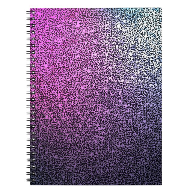 Pink purple sparkly glitter notebook (Front)