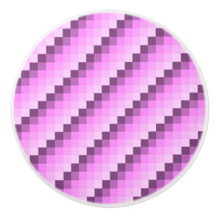 Pink & Purple Squares Ceramic Knob